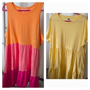 2 EUC cotton swing dresses!